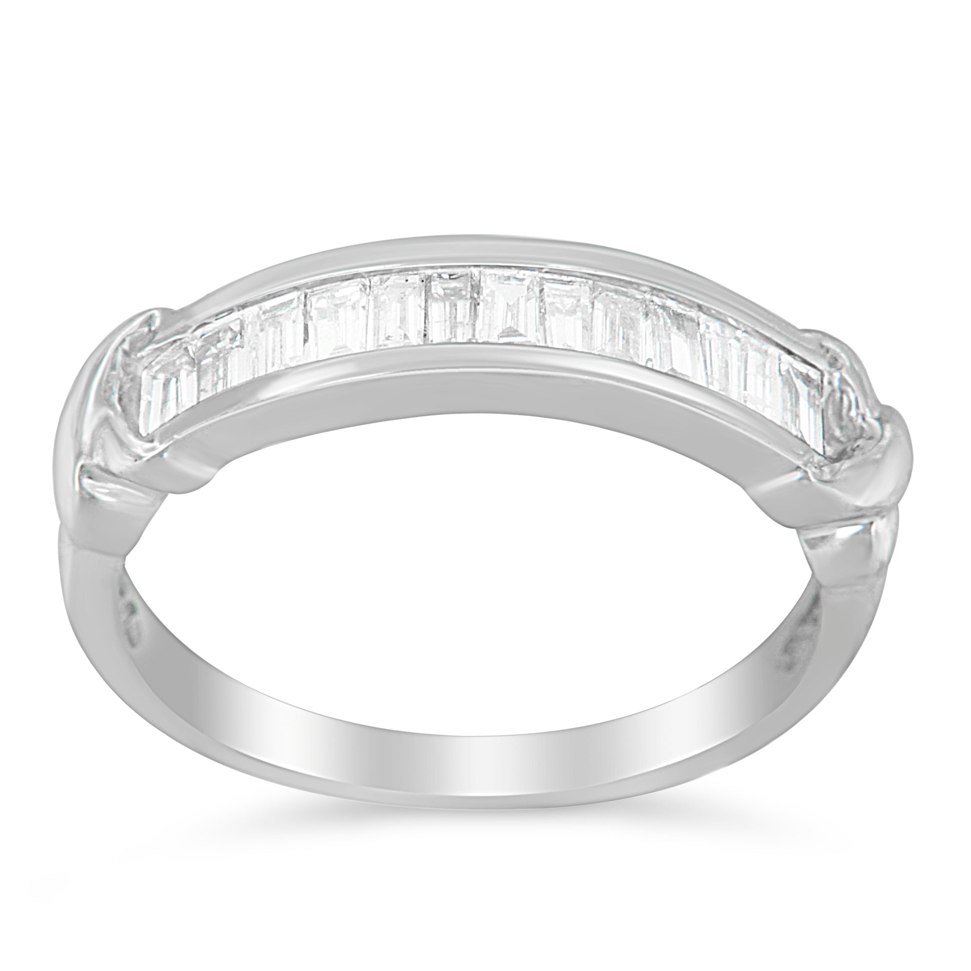 .925 Sterling Silver 1/2 Cttw Baguette Cut Diamond Channel Set X-Station Wedding Ring H-I Color, I1-I2 Clarity - Size 6-1/2 on sale at MyriadMart
