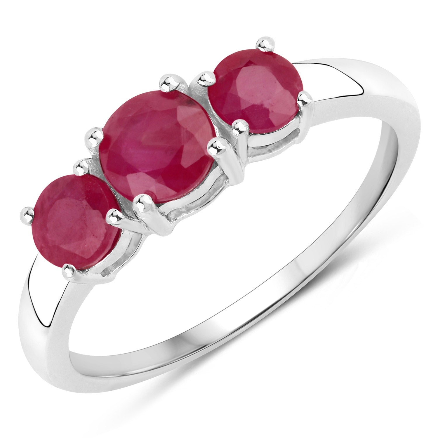 1.15 Carat Genuine Ruby 14K White Gold Ring on sale at MyriadMart