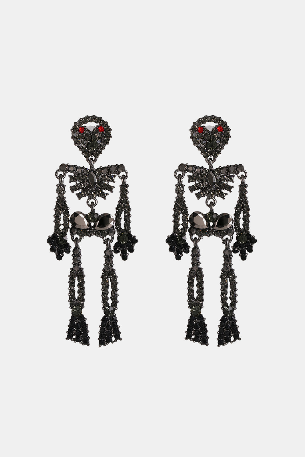 Skeleton Shape Glass Stone Dangle Earrings - MyriadMart