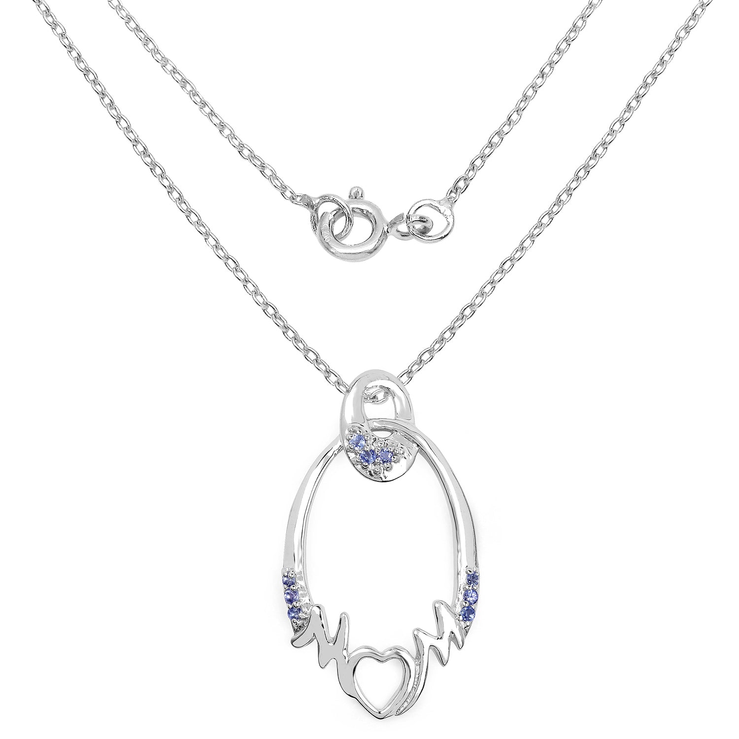 0.18 Carat Genuine Tanzanite .925 Sterling Silver Pendant on sale at MyriadMart