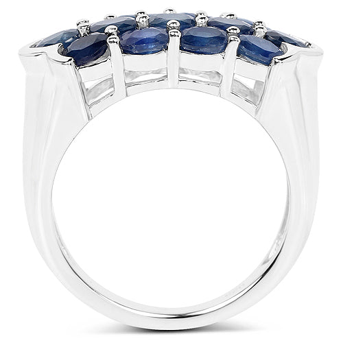 2.60 Carat Genuine Blue Sapphire .925 Sterling Silver Ring on sale at MyriadMart
