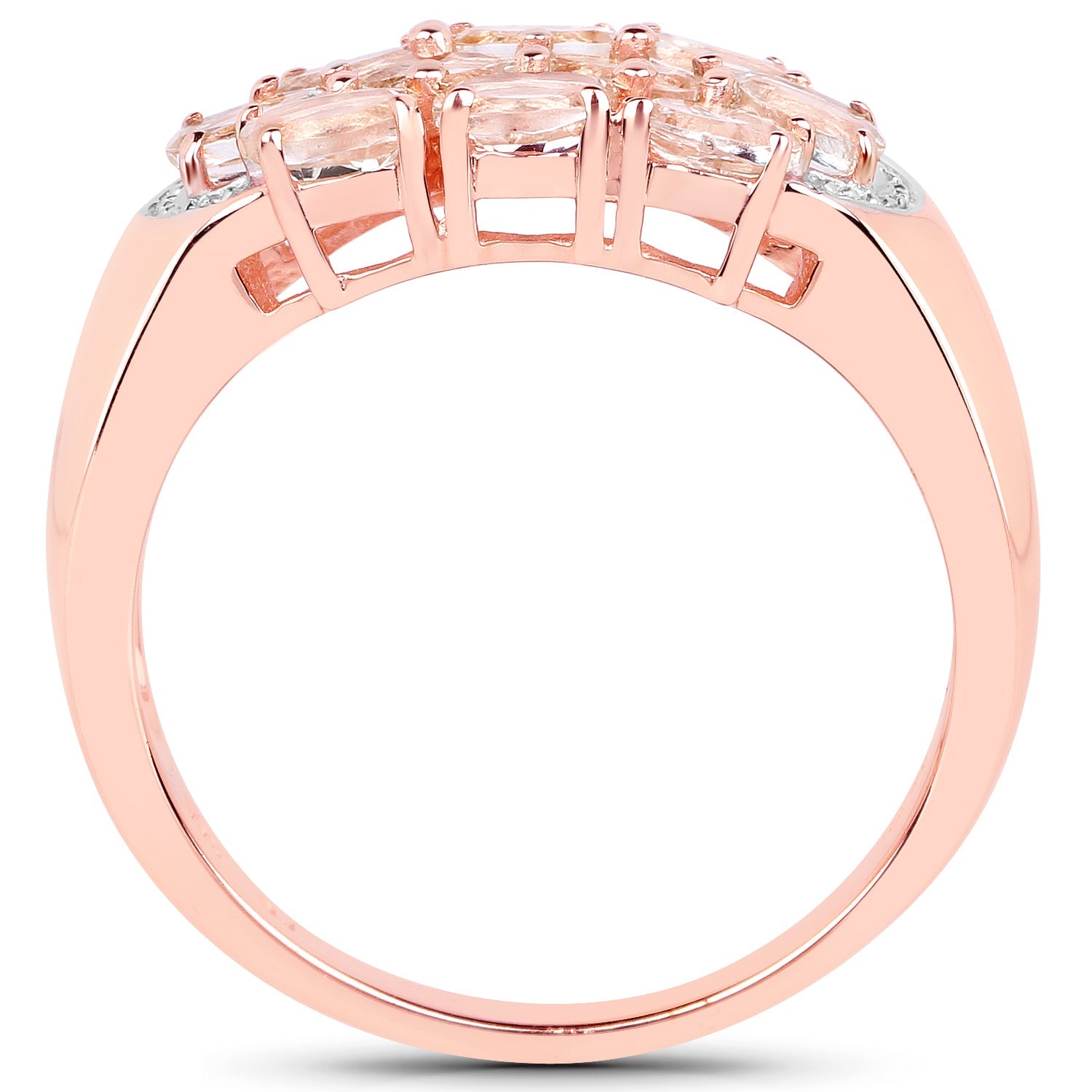 1.50 Carat Genuine Morganite .925 Sterling Silver Ring on sale at MyriadMart