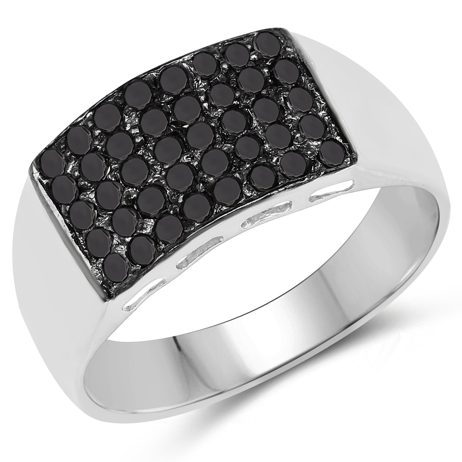 0.43 Carat Genuine Black Diamond .925 Sterling Silver Ring on sale at MyriadMart