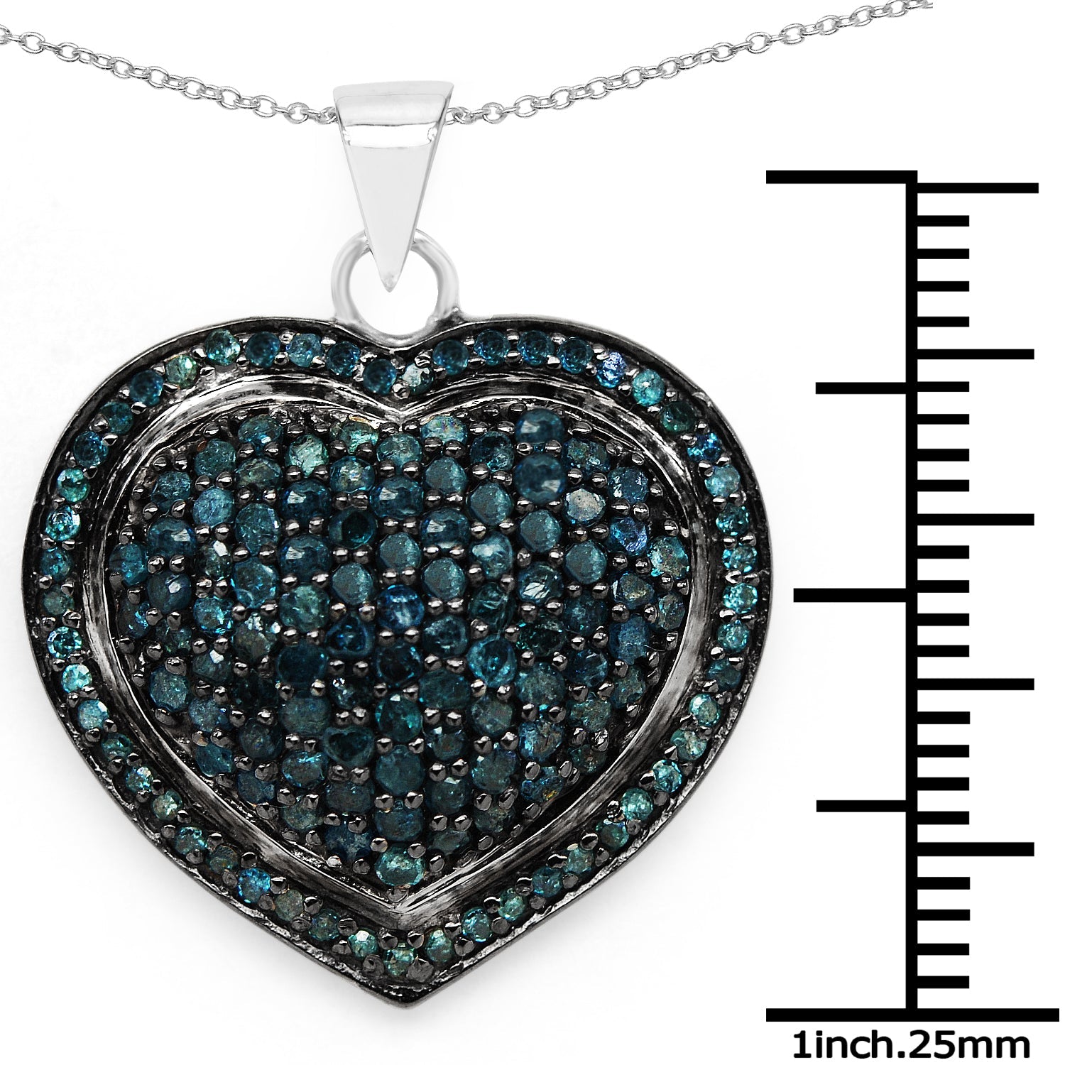 1.25 Carat Genuine Blue Diamond .925 Sterling Silver Pendant on sale at MyriadMart