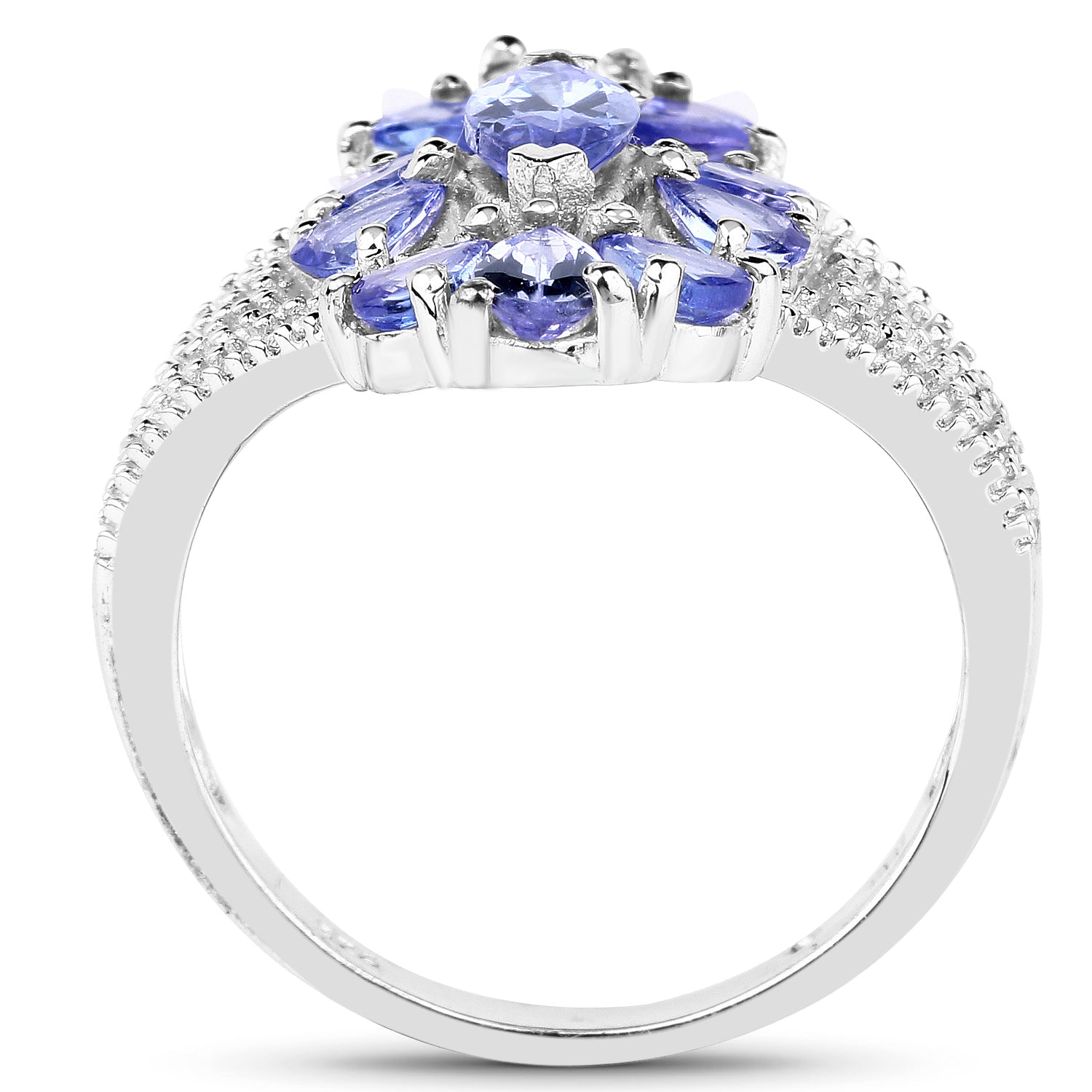 2.07 Carat Genuine Tanzanite .925 Sterling Silver Ring on sale at MyriadMart