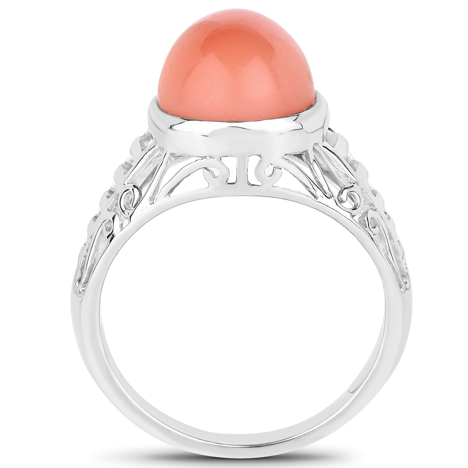 6.00 Carat Genuine Peach Moonstone .925 Sterling Silver Ring on sale at MyriadMart