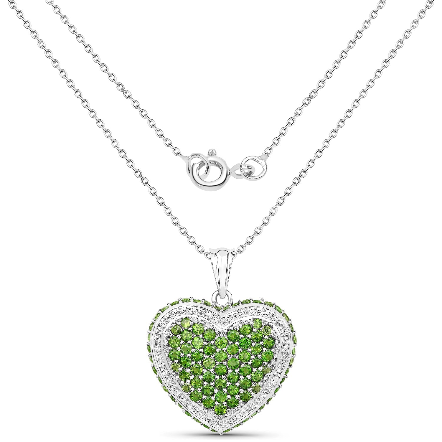 4.62 Carat Genuine Chrome Diopside .925 Sterling Silver Pendant on sale at MyriadMart