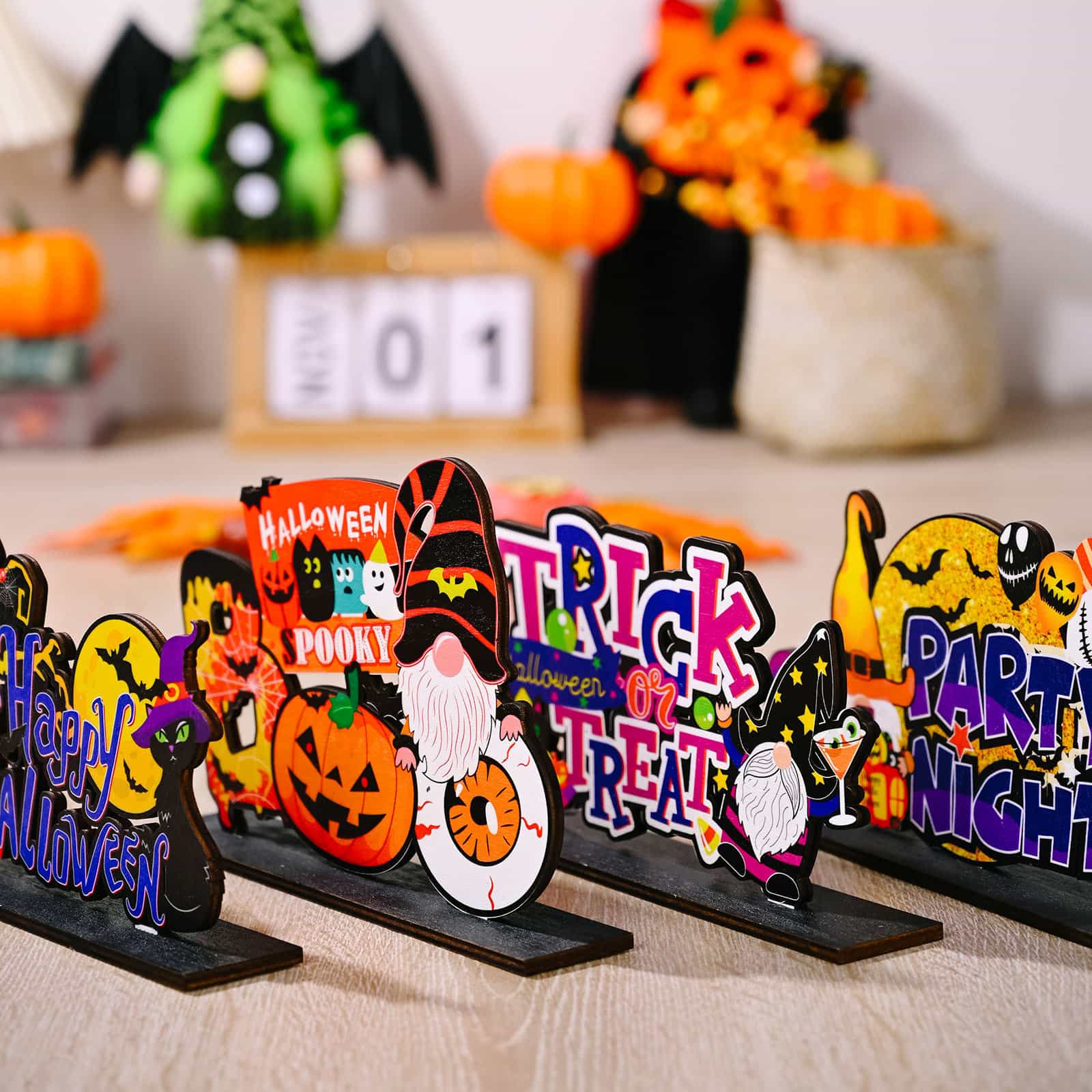 Assorted 2-Piece Halloween Element Ornaments - MyriadMart