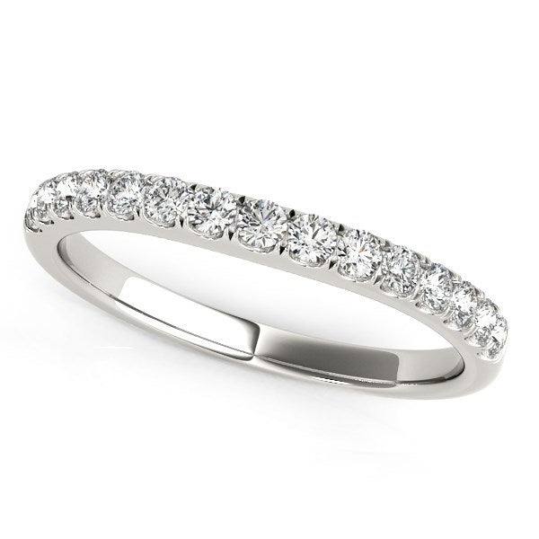 14k White Gold Pave Set Style Diamond Wedding Band 1/4 cttw on sale at MyriadMart