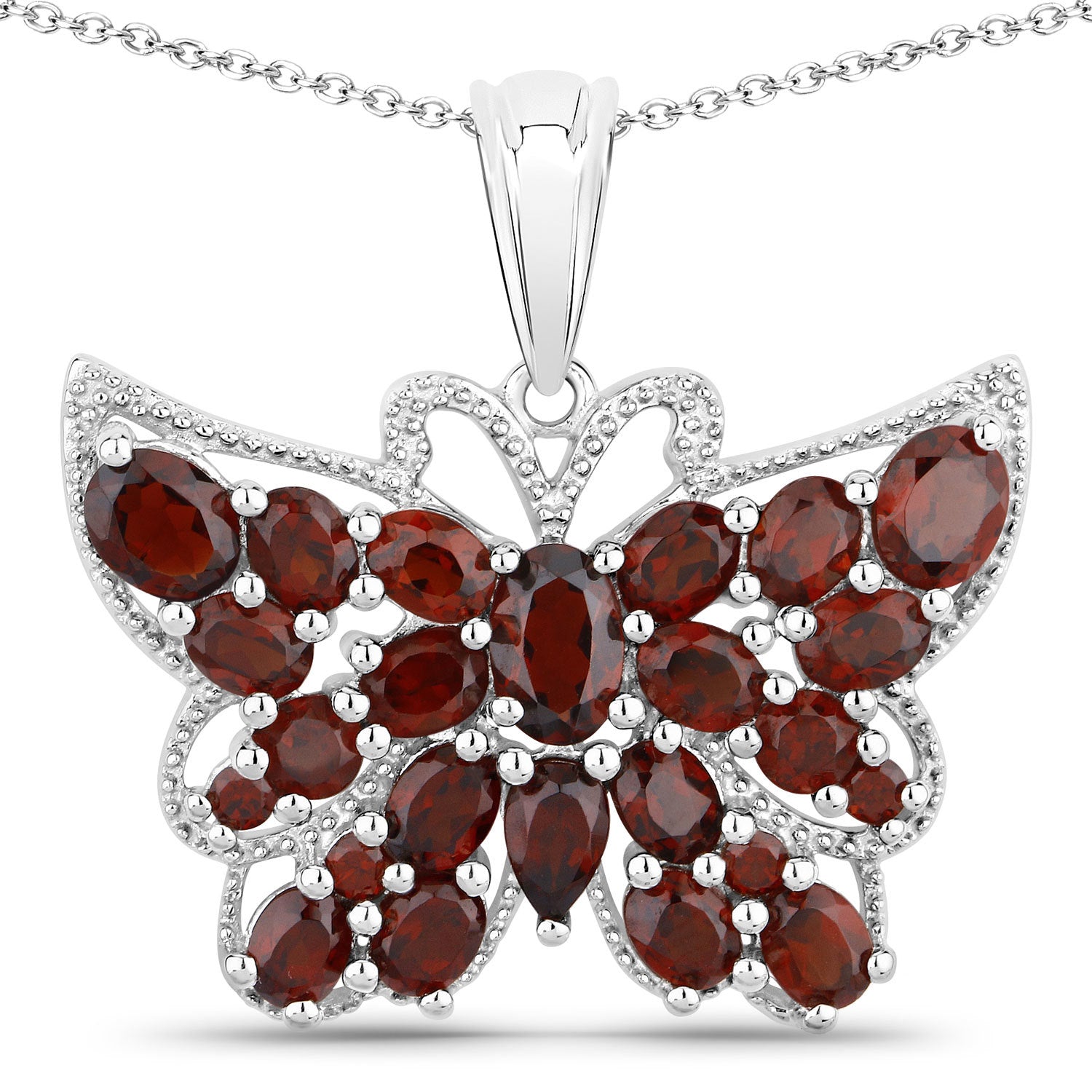 4.90 Carat Genuine Garnet .925 Sterling Silver Pendant on sale at MyriadMart