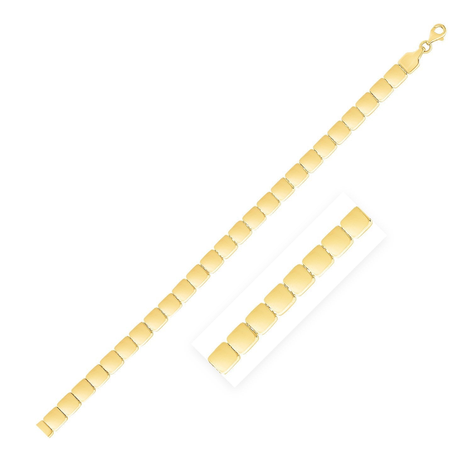 14k Yellow Gold High Polish Square Link Chain on sale at MyriadMart