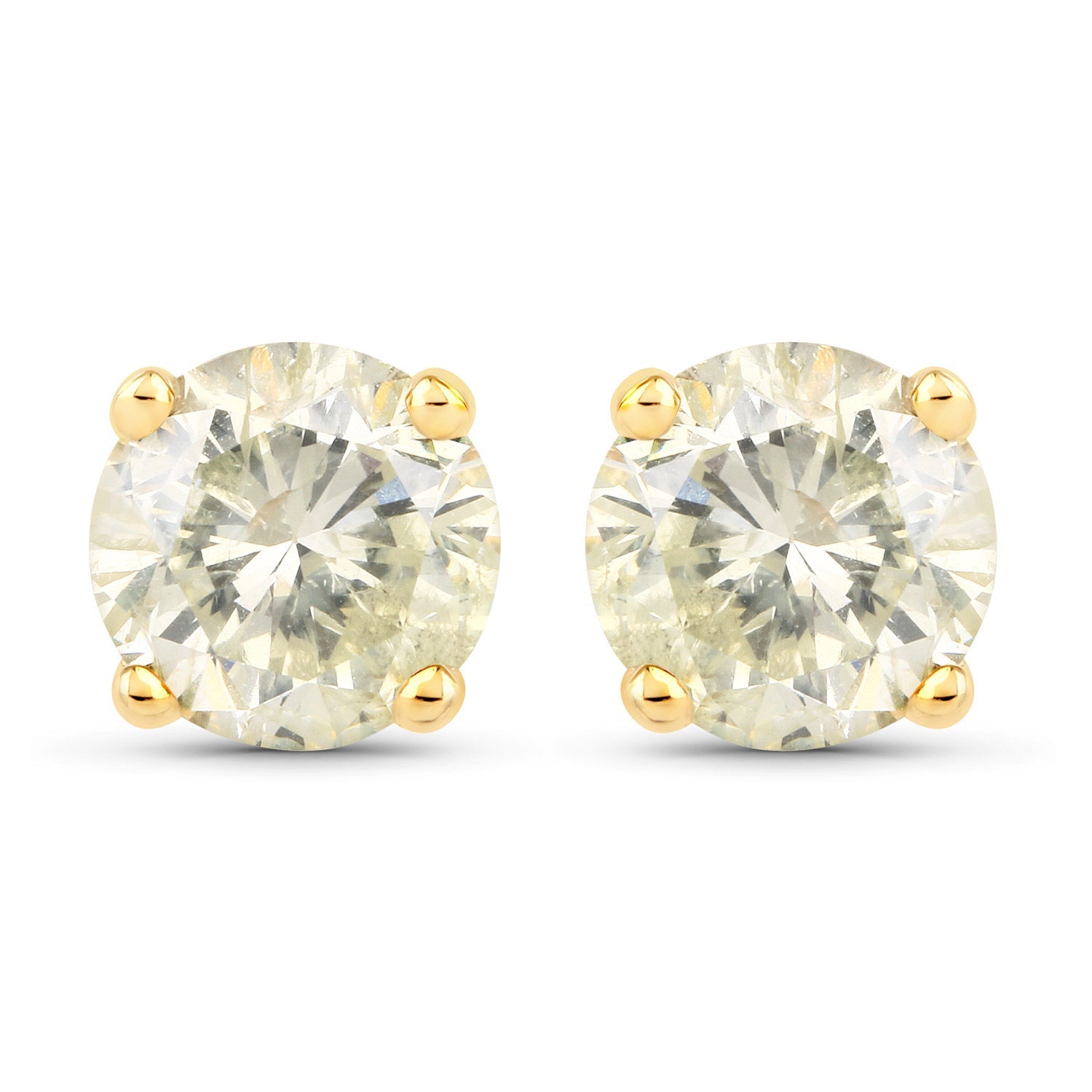 1.24 Carat Genuine LB Diamond 14K Yellow Gold Earrings on sale at MyriadMart