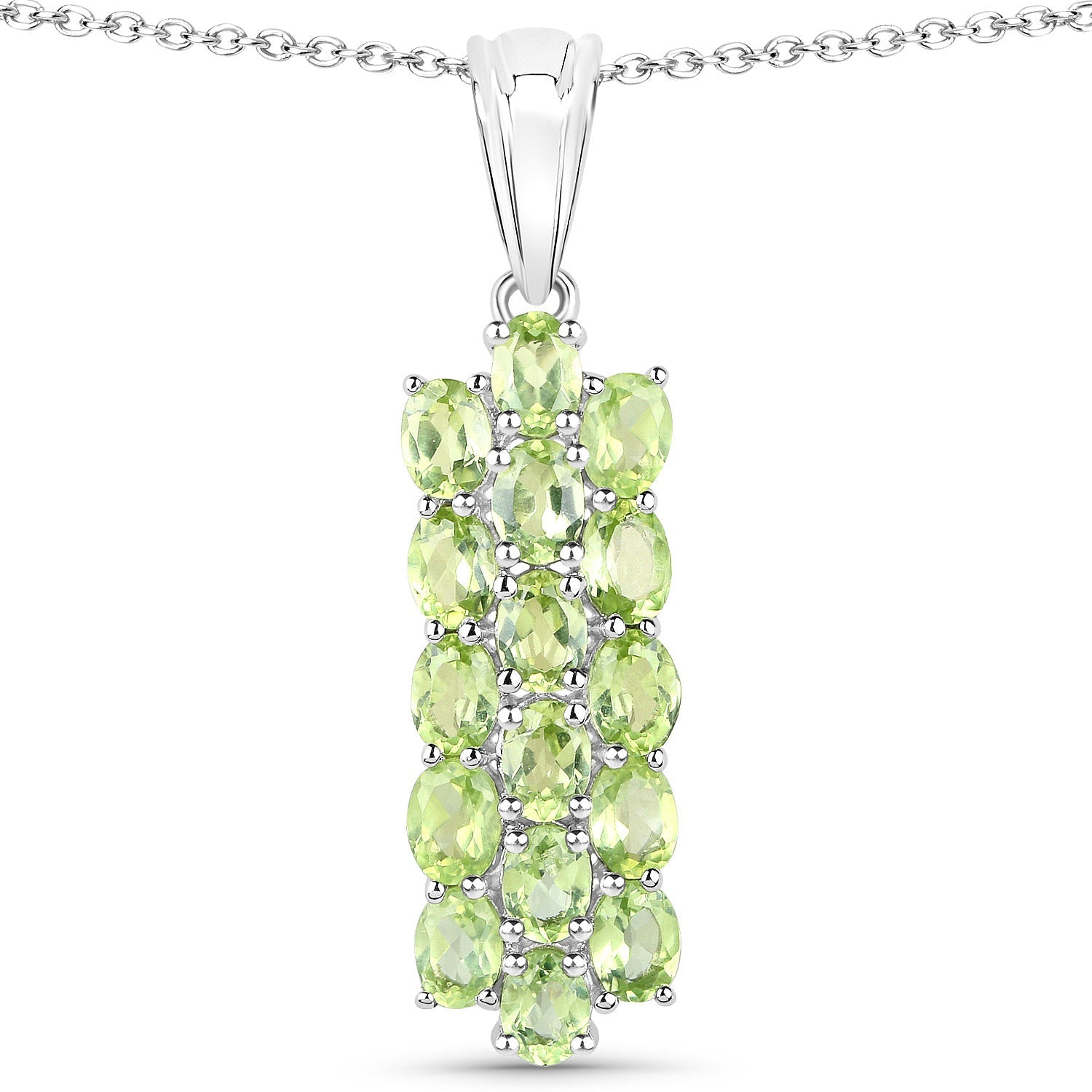 8.84 Carat Genuine Peridot .925 Sterling Silver 3 Piece Jewelry Set Ring, Earrings, and Pendant w/ Chain on sale at MyriadMart
