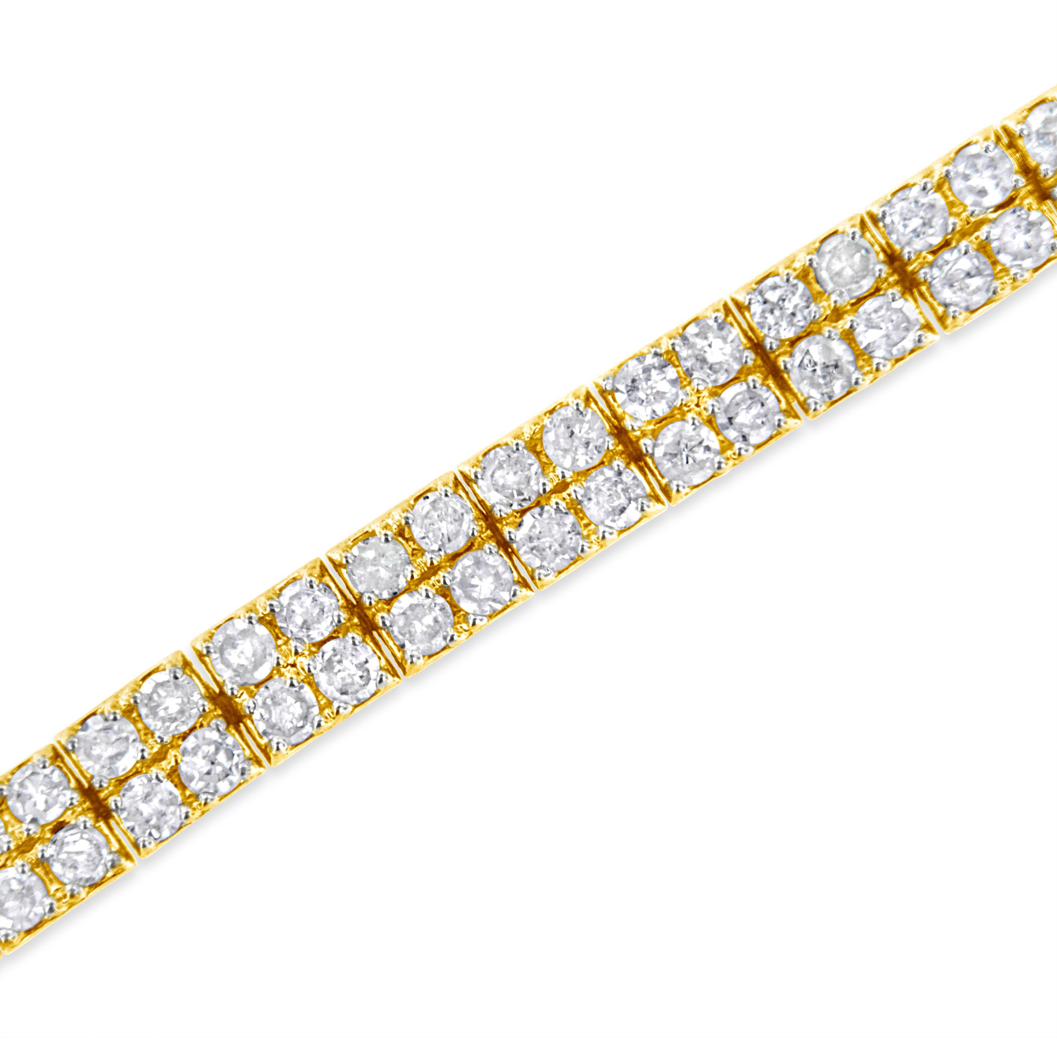 14K Yellow Gold Plated .925 Sterling Silver 3.0 Cttw Diamond Link Bracelet K-L Color, I2-I3 Clarity - 7.25" on sale at MyriadMart