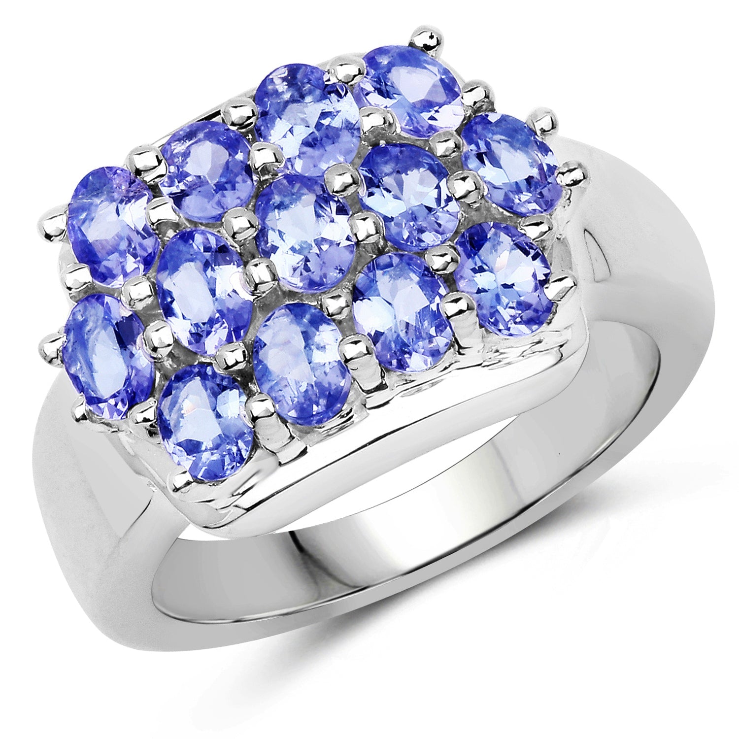 2.21 Carat Genuine Tanzanite .925 Sterling Silver Ring on sale at MyriadMart