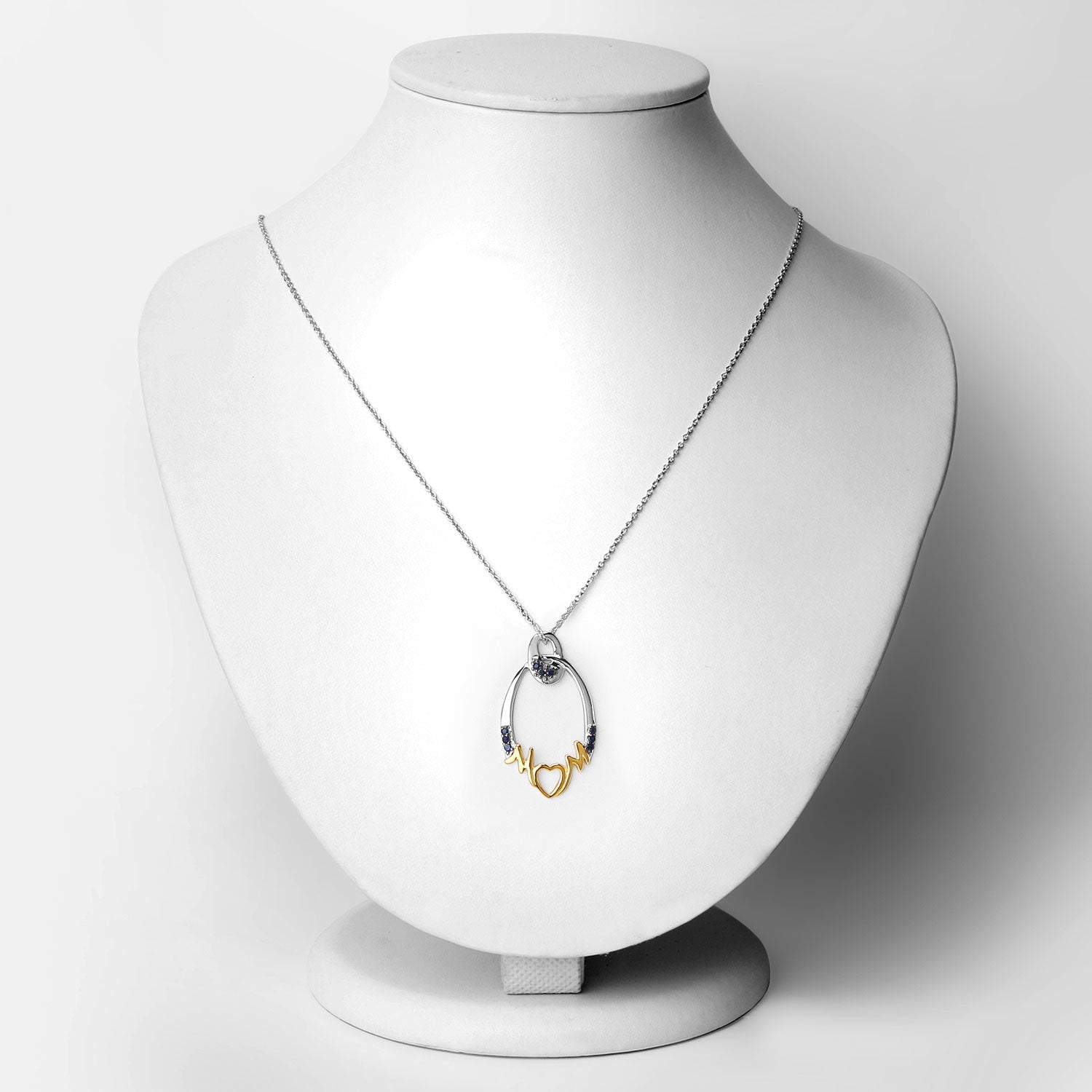 0.18 Carat Genuine Blue Sapphire .925 Sterling Silver Pendant on sale at MyriadMart