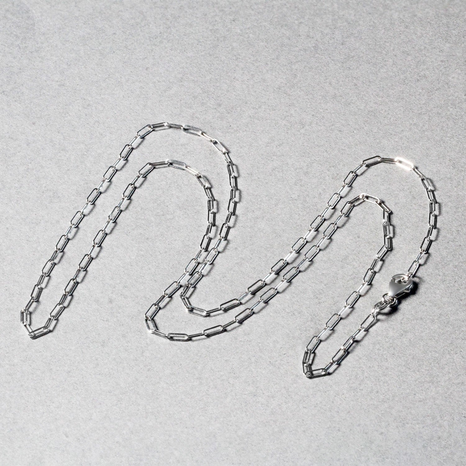 14K White Gold Fine Paperclip Chain 1.5mm on sale at MyriadMart