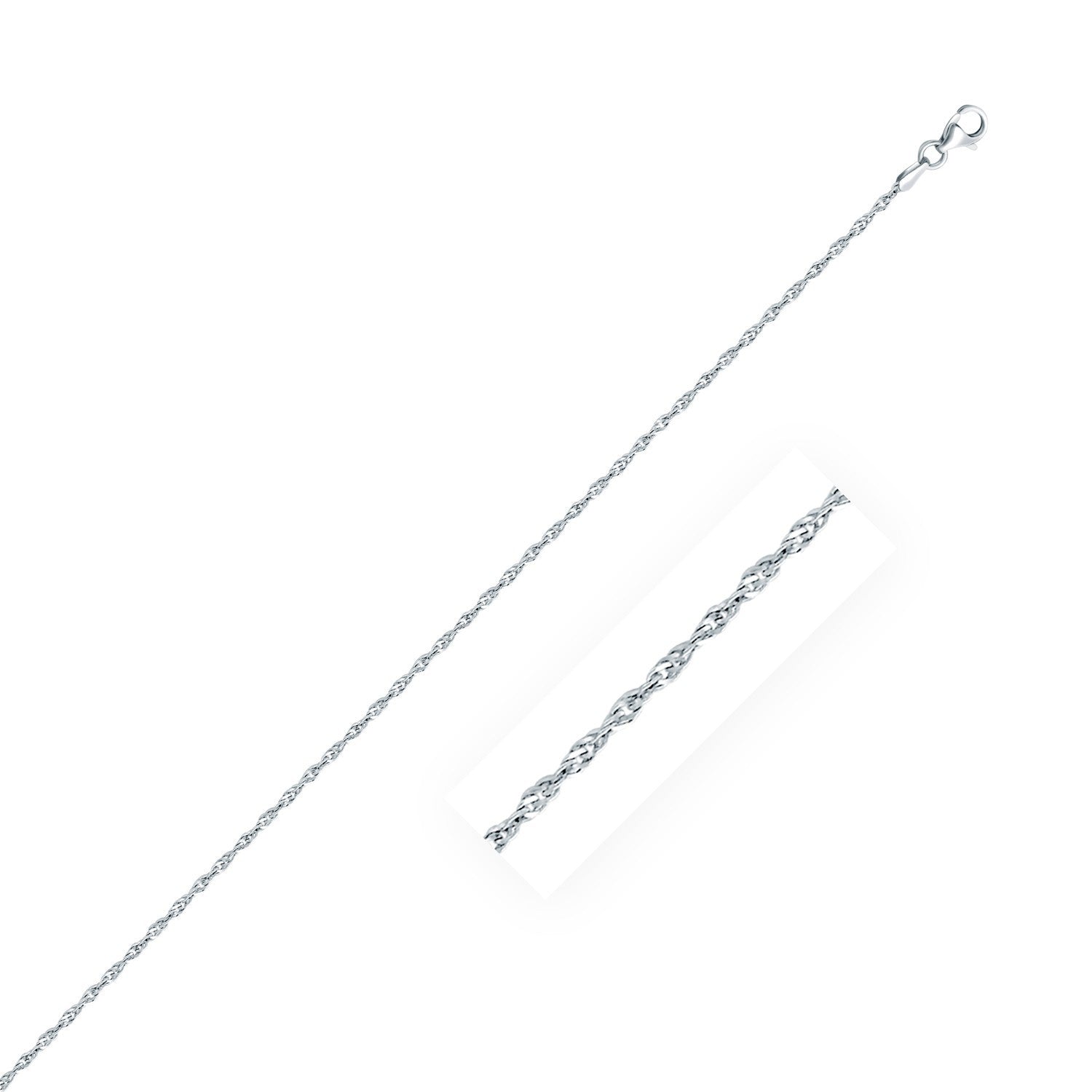 Sterling Silver 2.0mm Singapore Style Chain on sale at MyriadMart