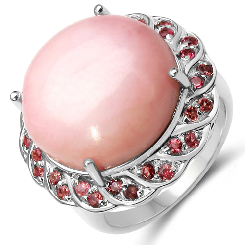 14.59 Carat Genuine Opal & Tourmaline .925 Sterling Silver Ring on sale at MyriadMart