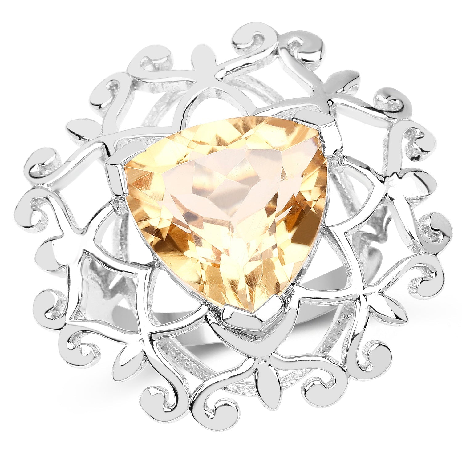 5.71 Carat Genuine Citrine .925 Sterling Silver Ring on sale at MyriadMart