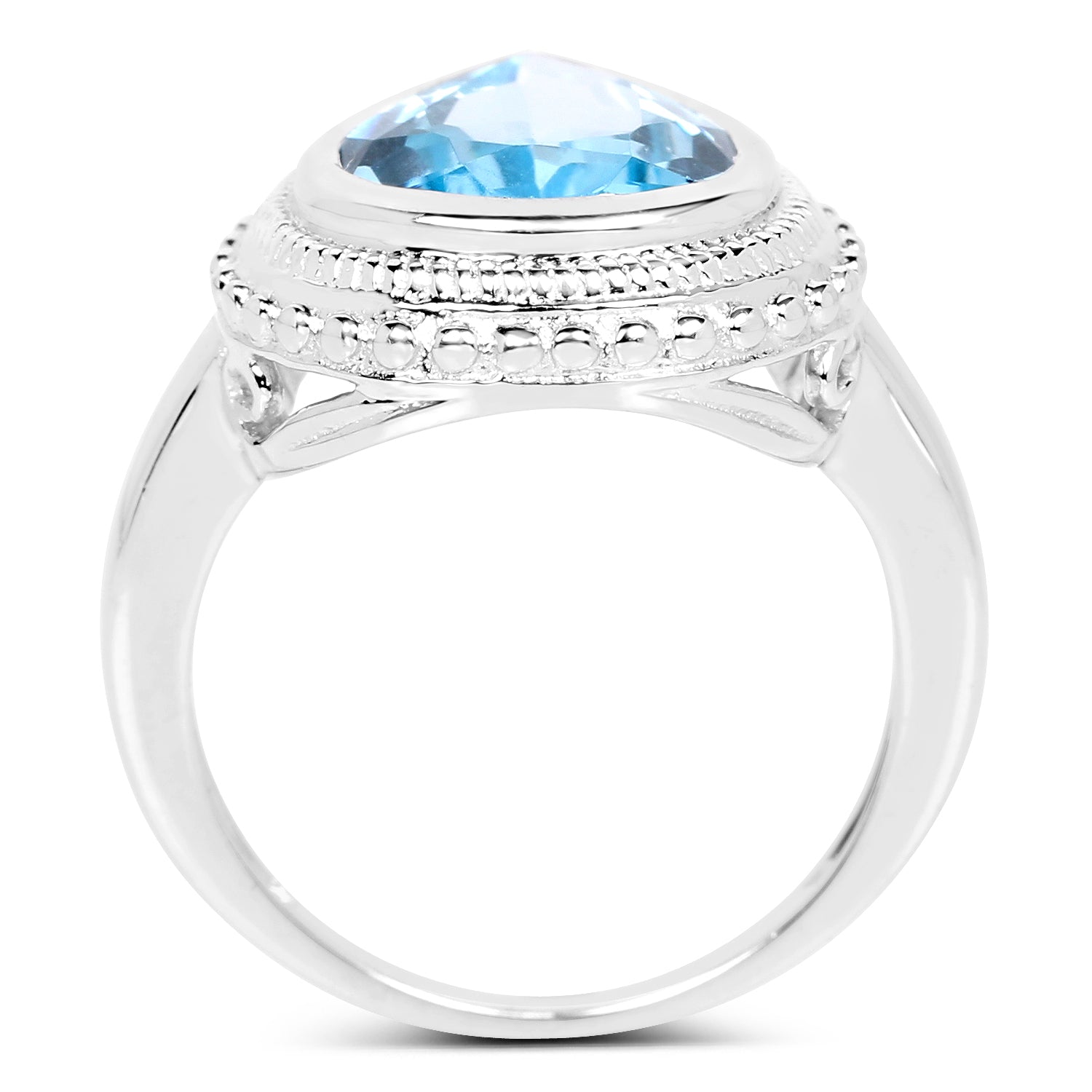 5.30 Carat Genuine Blue Topaz .925 Sterling Silver Ring on sale at MyriadMart