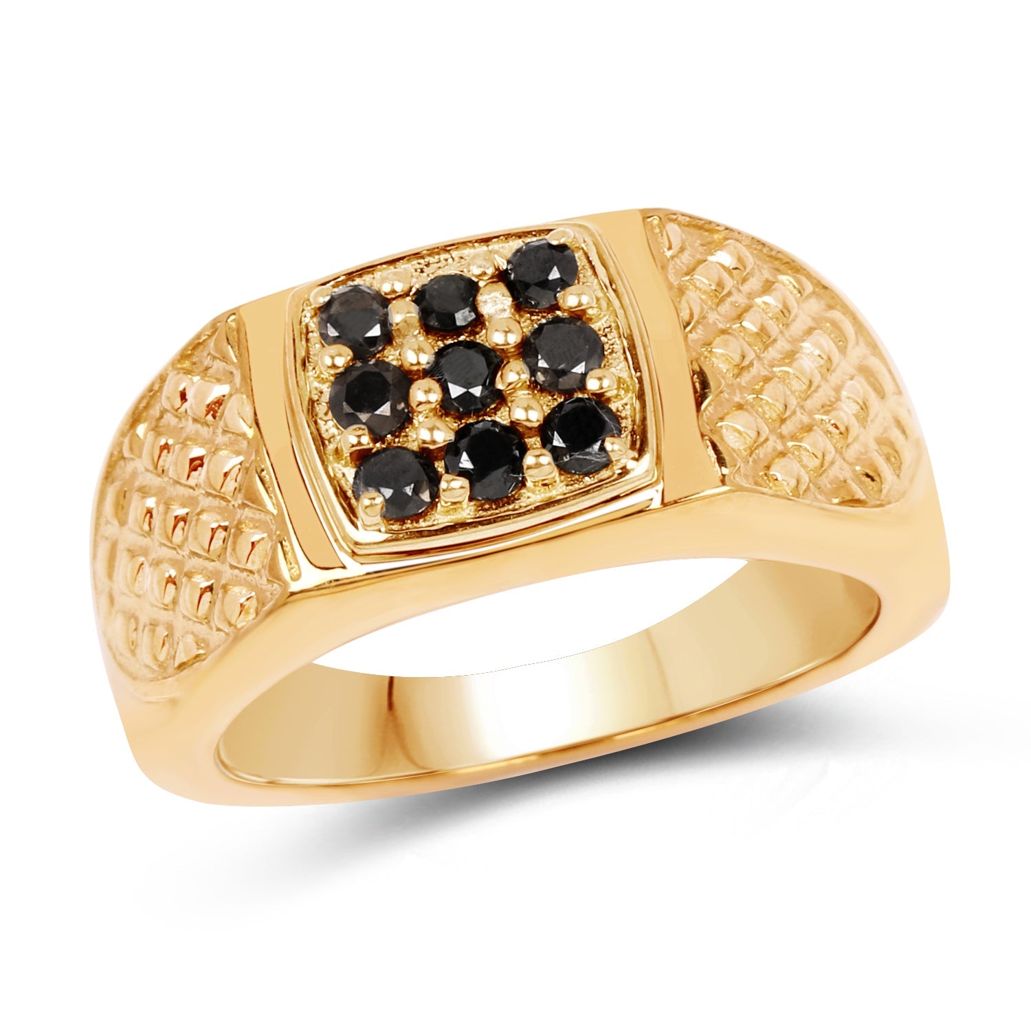0.40 Carat Genuine Black Diamond .925 Sterling Silver Ring on sale at MyriadMart