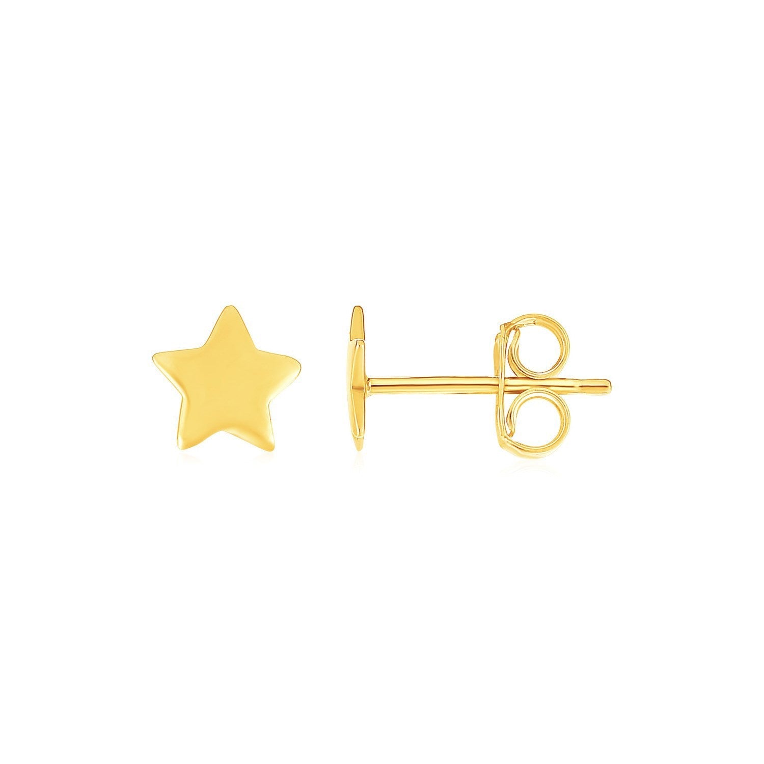 14k Yellow Gold Post Earrings with Stars on sale at MyriadMart