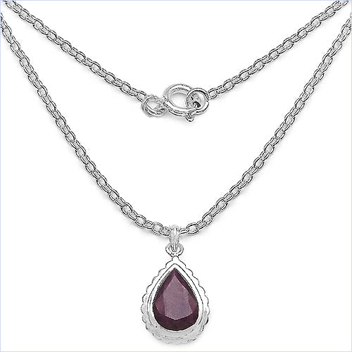 14.10 Carat Genuine Ruby .925 Sterling Silver Pendant on sale at MyriadMart