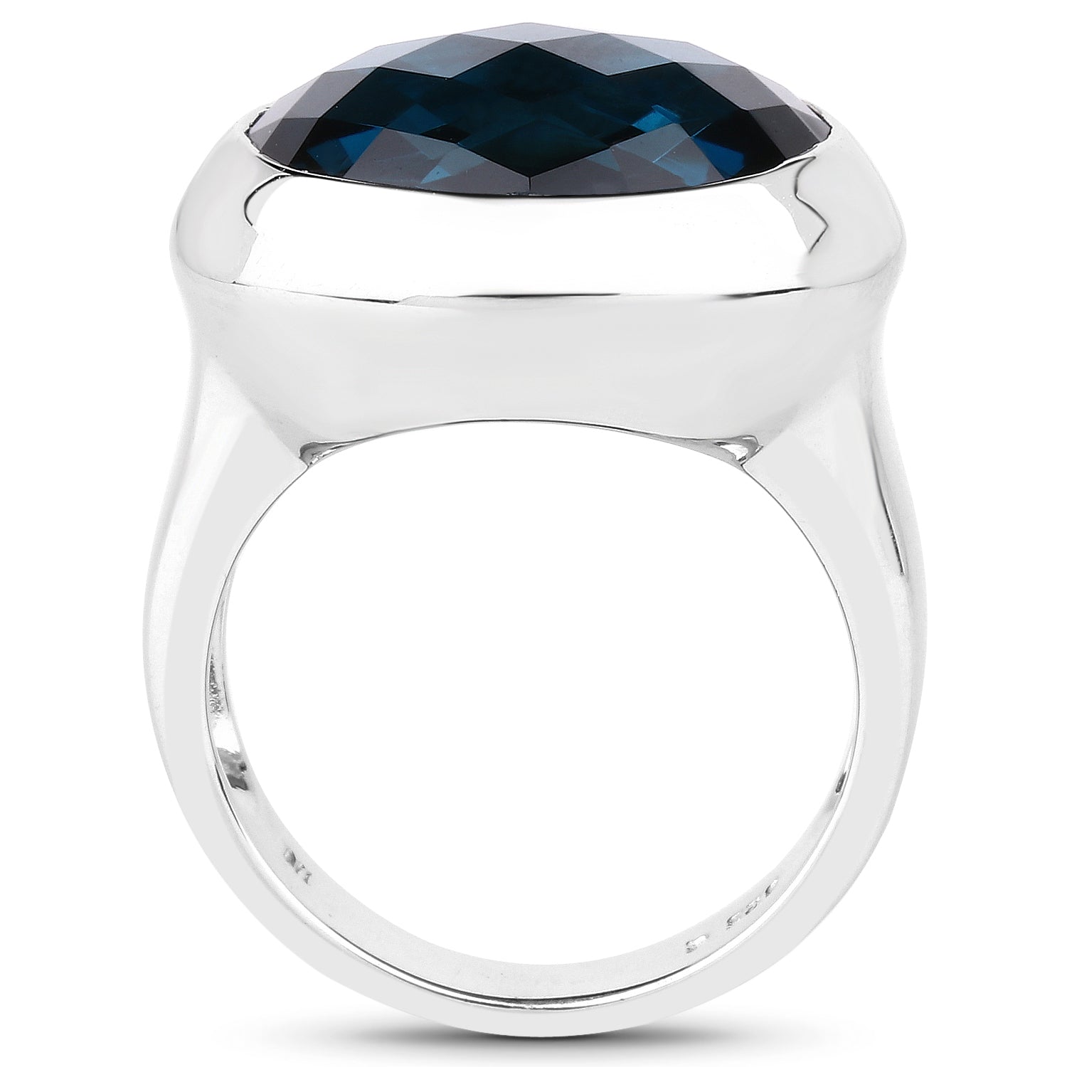 10.25 Carat Genuine London Blue Topaz .925 Sterling Silver Ring on sale at MyriadMart