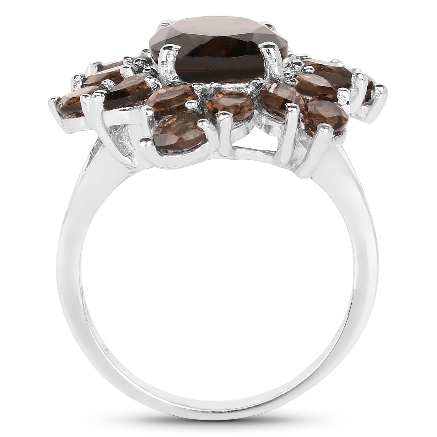 5.69 Carat Genuine Smoky Quartz .925 Sterling Silver Ring on sale at MyriadMart