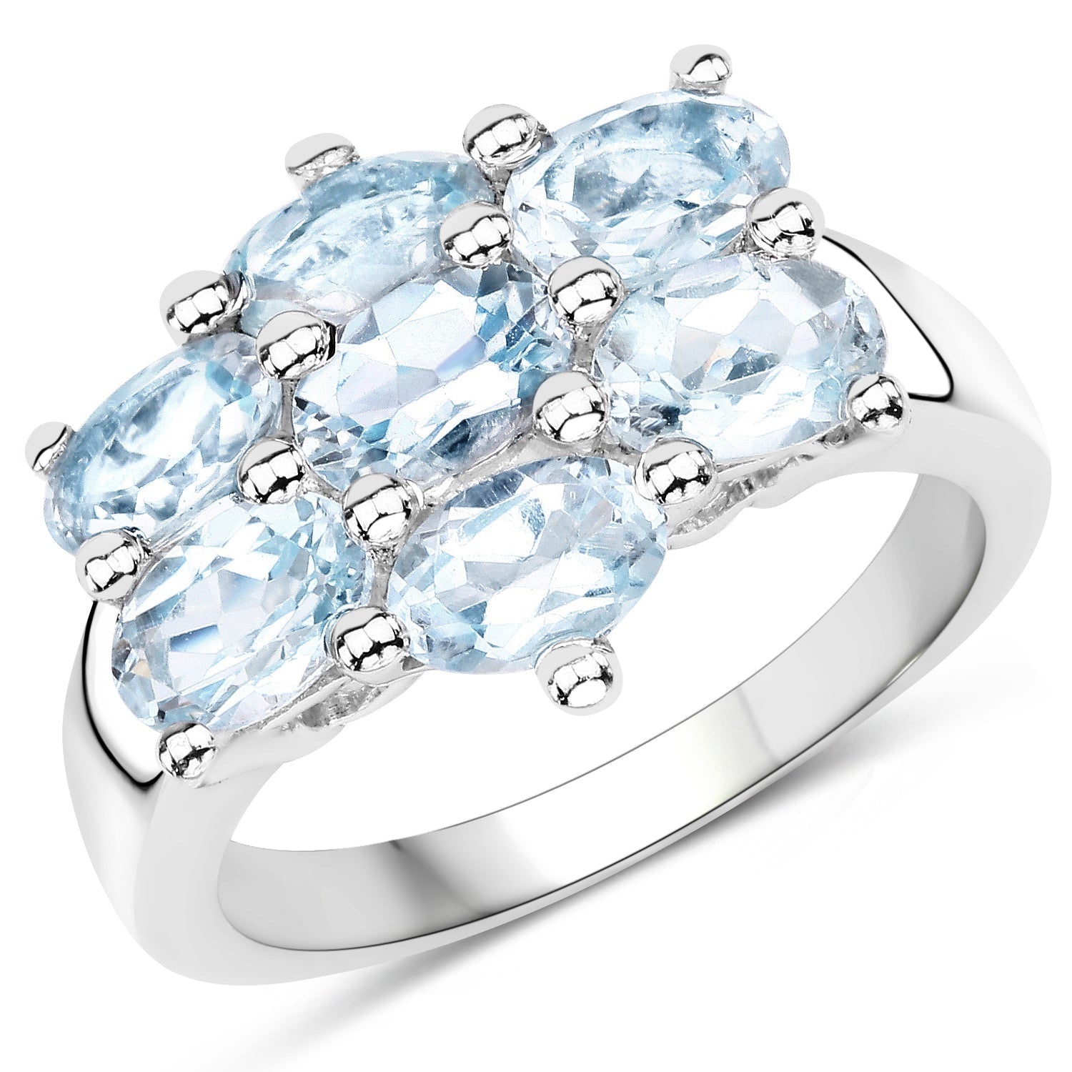 3.57 Carat Genuine Blue Topaz .925 Sterling Silver Ring on sale at MyriadMart