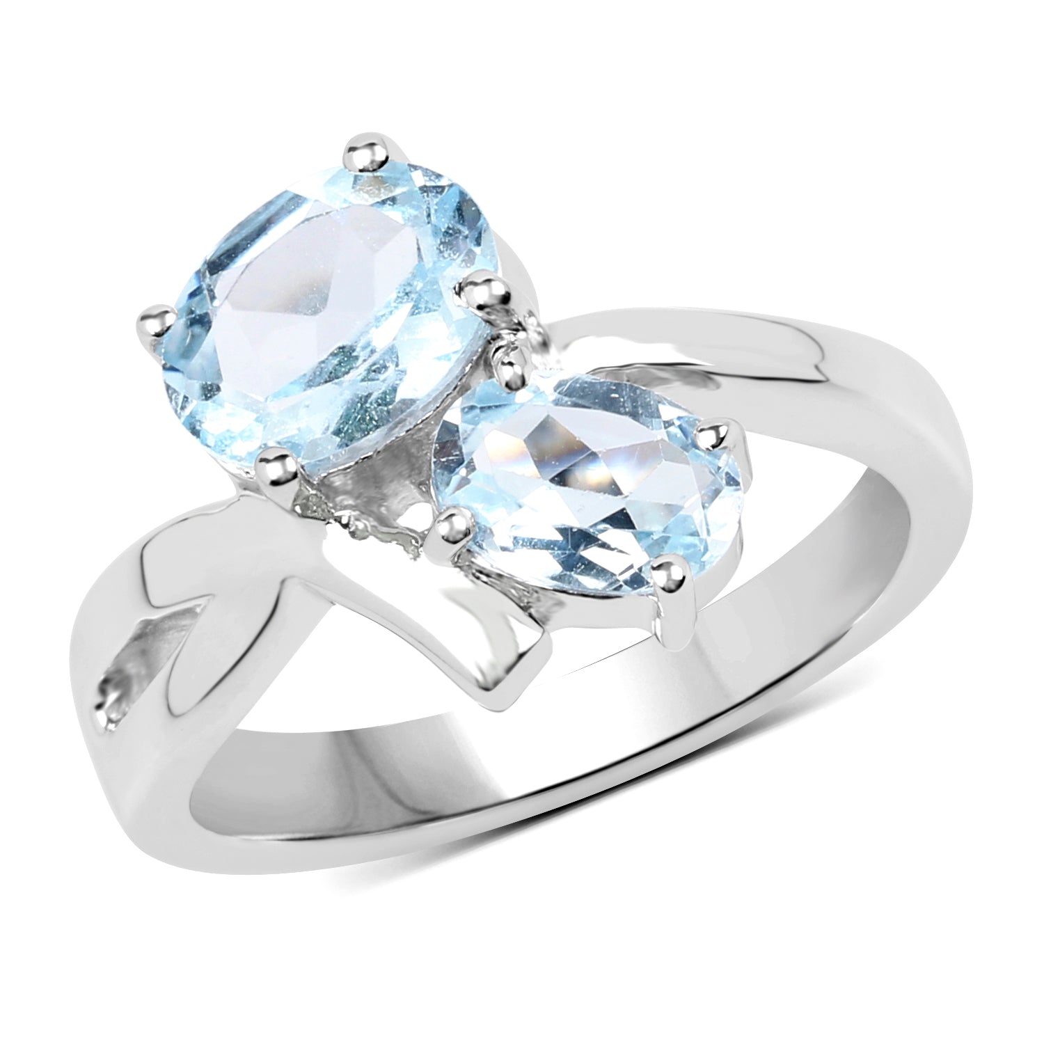 2.55 Carat Genuine Blue Topaz .925 Sterling Silver Ring on sale at MyriadMart