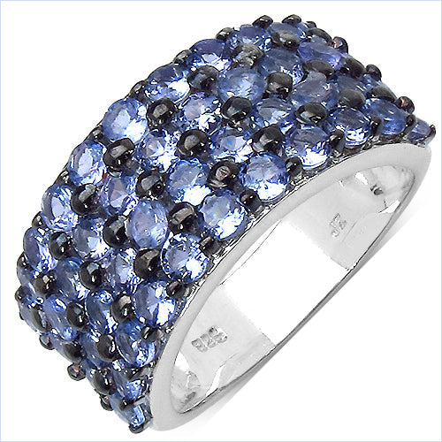 3.08 Carat Genuine Tanzanite .925 Sterling Silver Ring on sale at MyriadMart