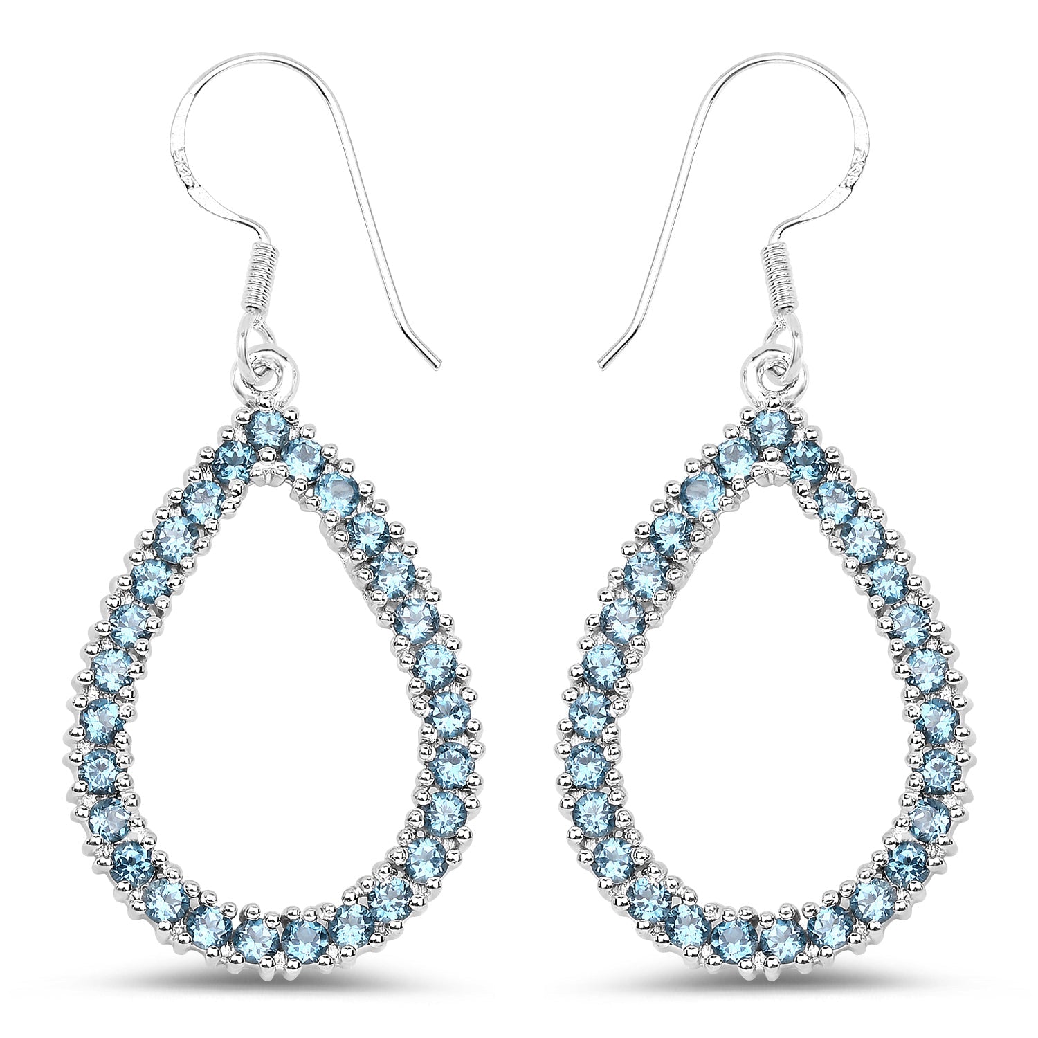 4.32 Carat Genuine London Blue Topaz .925 Sterling Silver Earrings on sale at MyriadMart