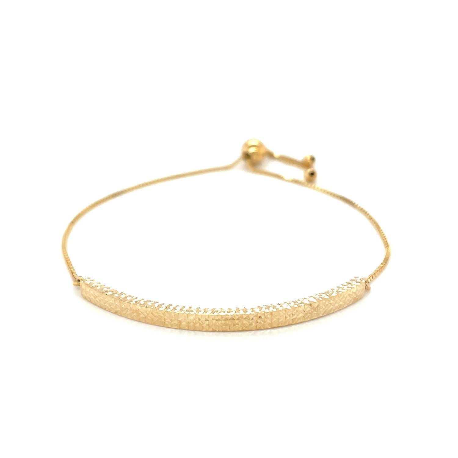 14k Yellow Gold Chain Bar Lariat Style Bracelet on sale at MyriadMart