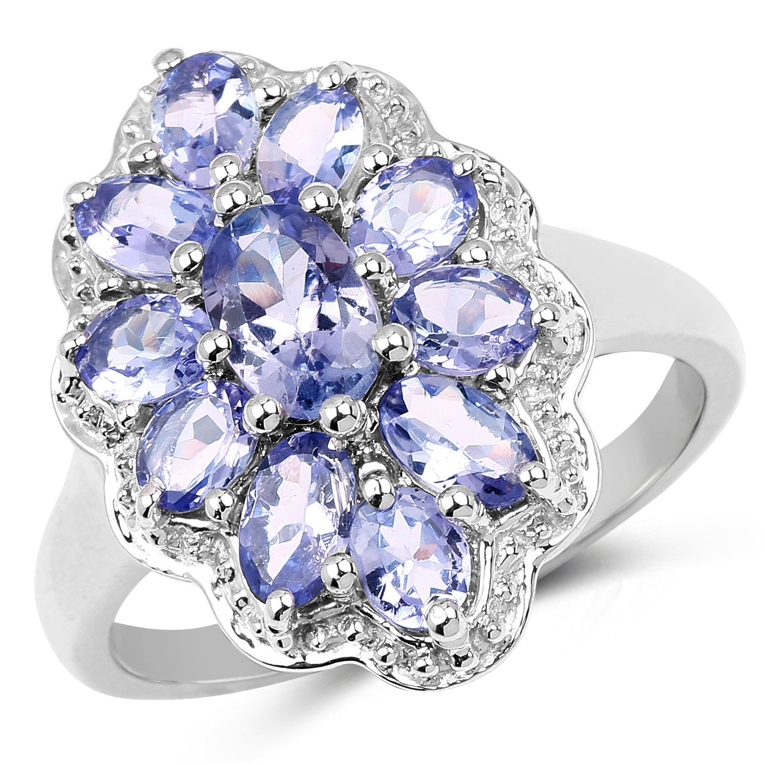 2.46 Carat Genuine Tanzanite .925 Sterling Silver Ring on sale at MyriadMart