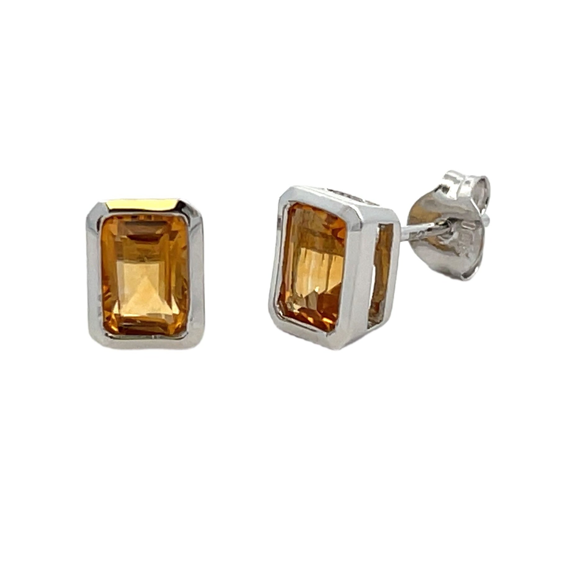 1.08ct Citrine Stud Earrings 10KT White Gold on sale at MyriadMart