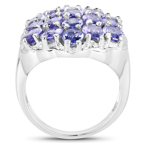 6.27 Carat Genuine Tanzanite .925 Sterling Silver Ring on sale at MyriadMart