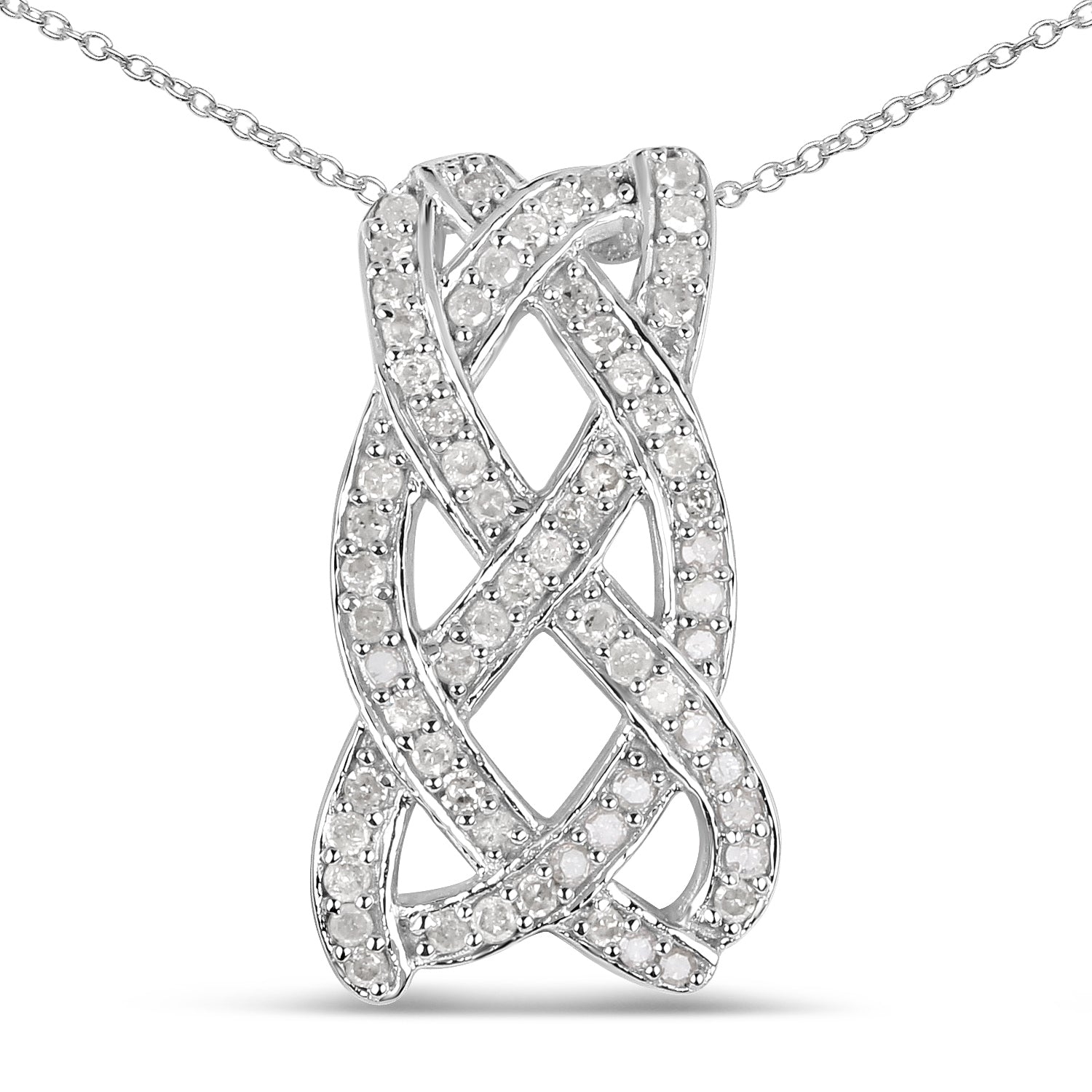 0.54 Carat Genuine White Diamond .925 Sterling Silver Pendant on sale at MyriadMart