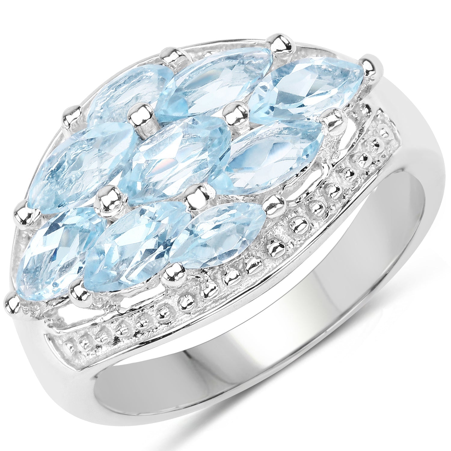 2.50 Carat Genuine Blue Topaz .925 Sterling Silver Ring on sale at MyriadMart