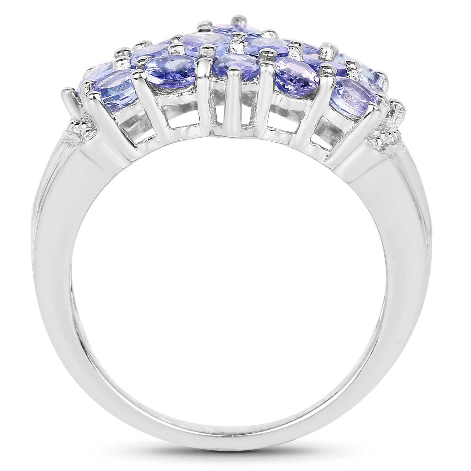 3.08 Carat Genuine Tanzanite .925 Sterling Silver Ring on sale at MyriadMart