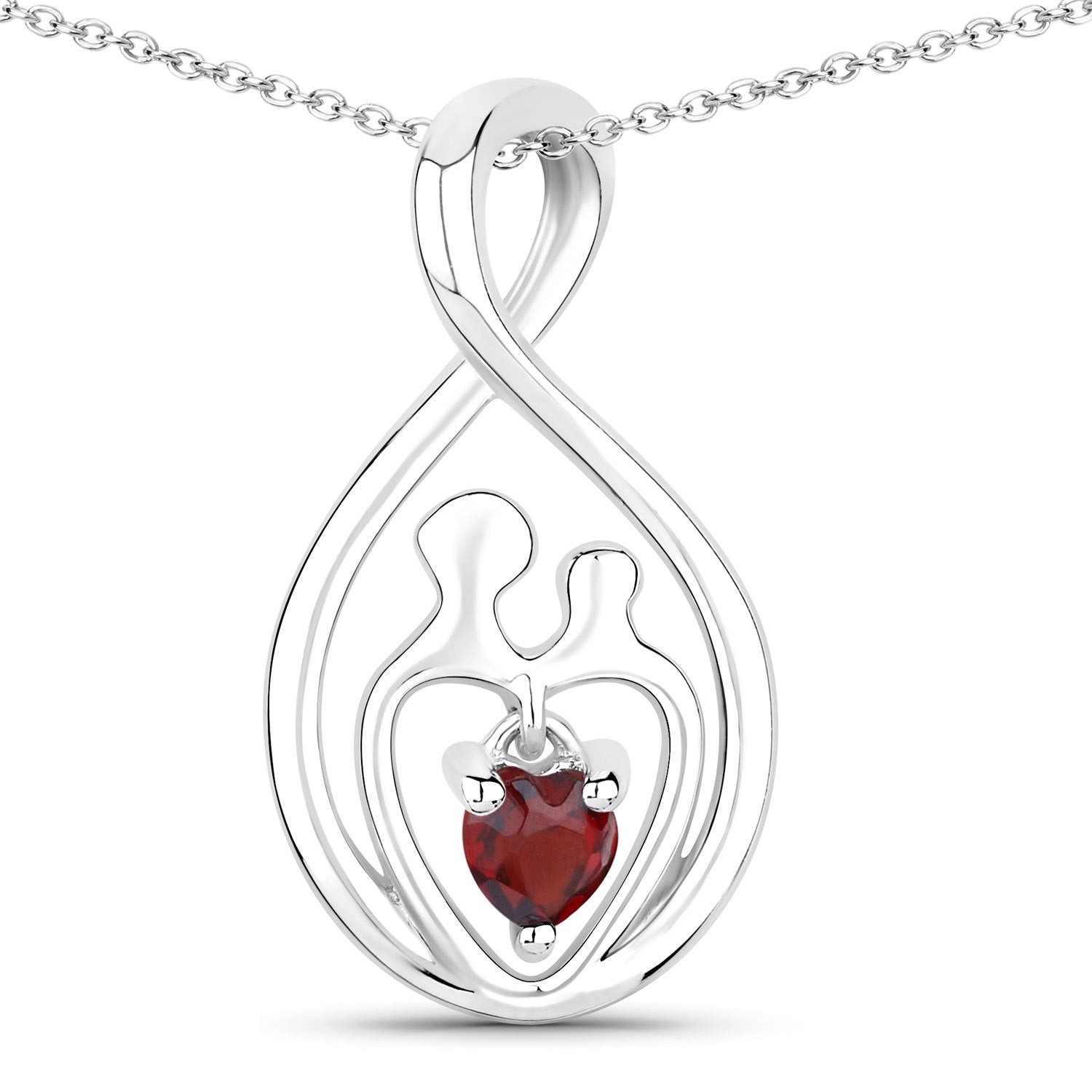 0.14 Carat Genuine Garnet .925 Sterling Silver Pendant on sale at MyriadMart