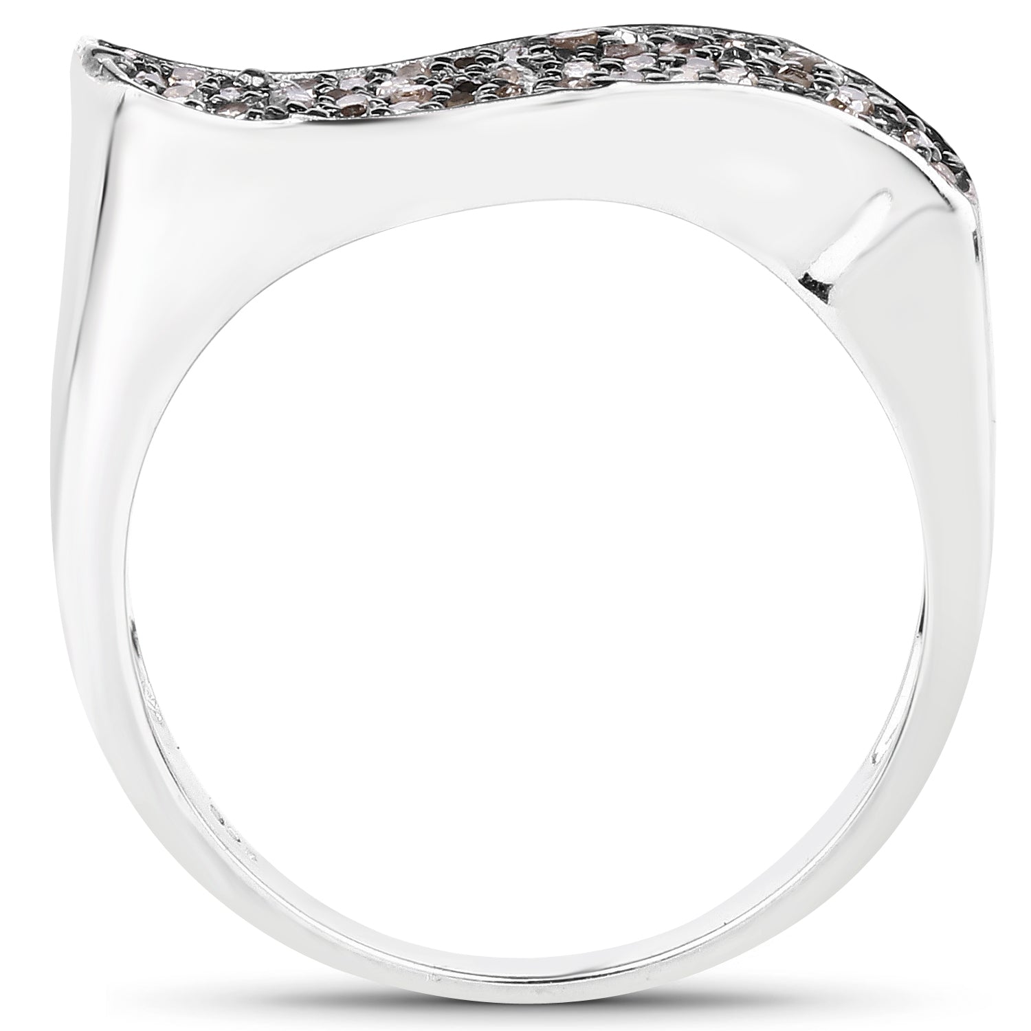 0.21 Carat Genuine Champagne Diamond .925 Sterling Silver Ring on sale at MyriadMart