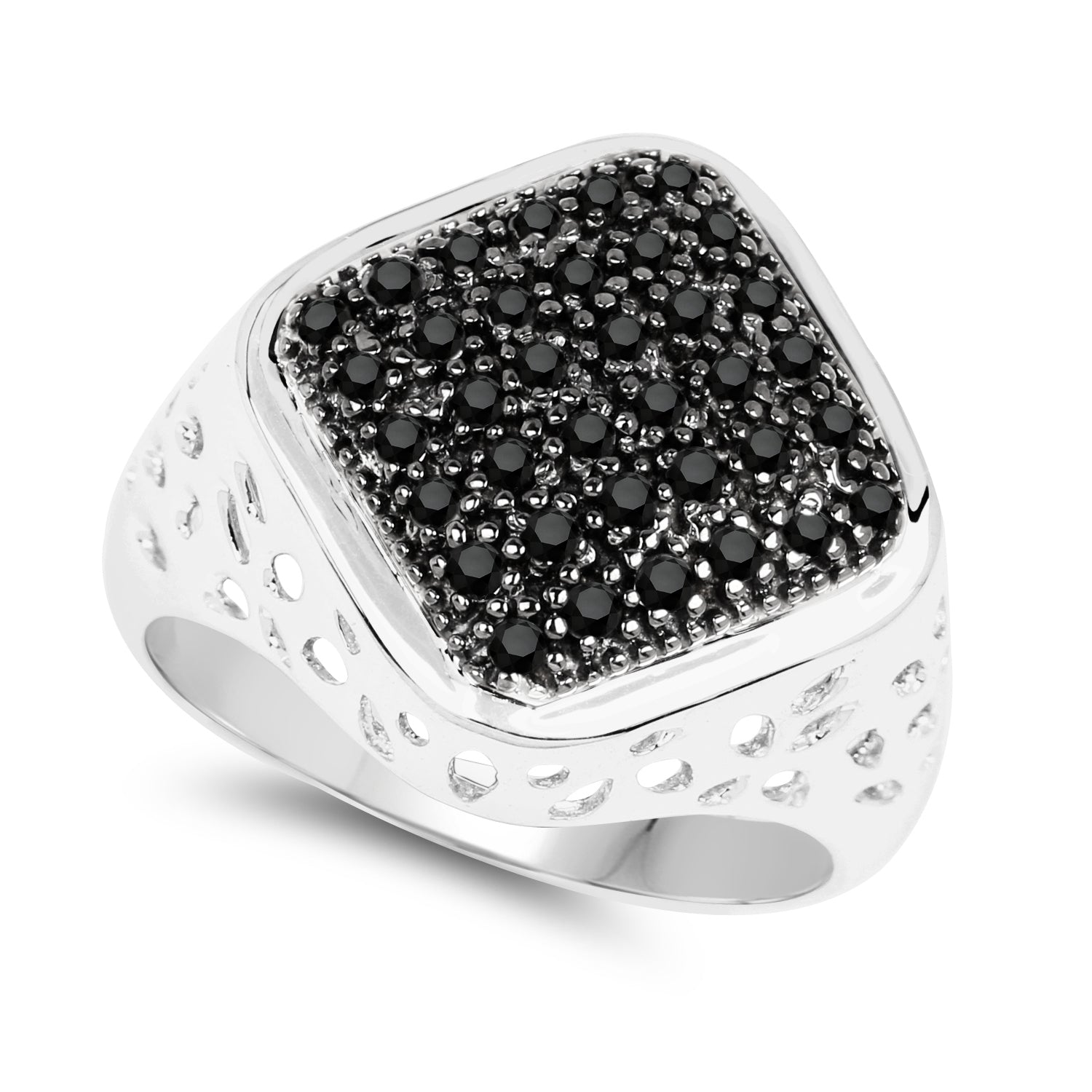 0.54 Carat Genuine Black Diamond .925 Sterling Silver Ring on sale at MyriadMart
