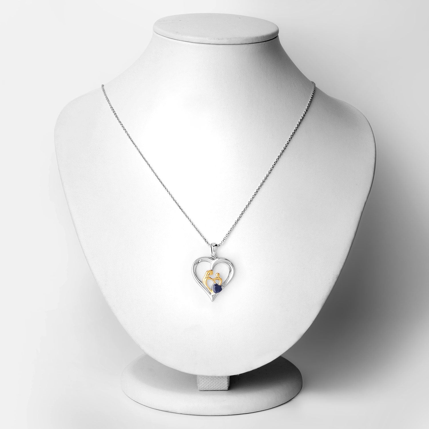 0.50 Carat Genuine Blue Sapphire .925 Sterling Silver Pendant on sale at MyriadMart