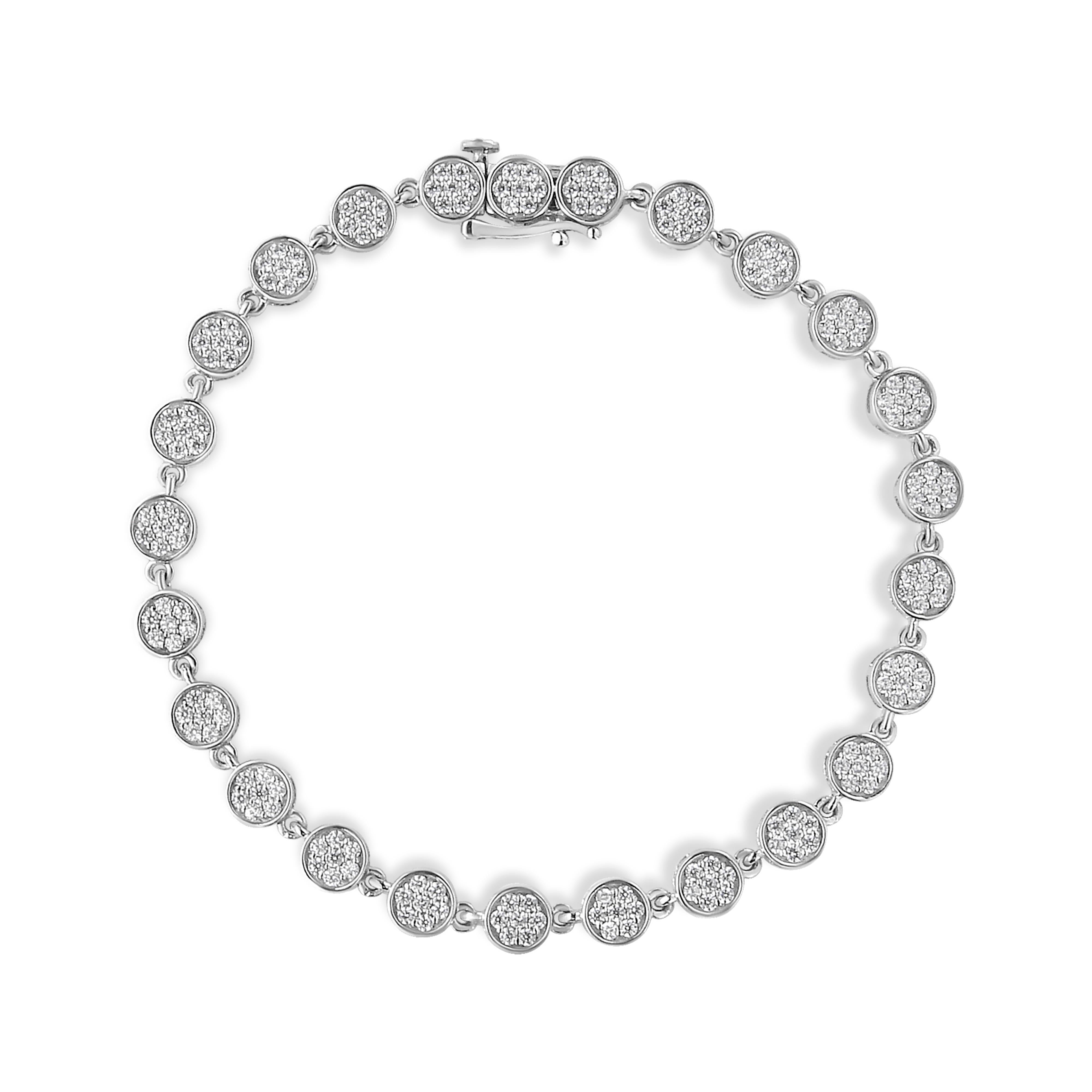 .925 Sterling Silver 2.0 Cttw Round Diamond Link Bracelet G-H Color, I1-I2 Clarity - 7.25" on sale at MyriadMart