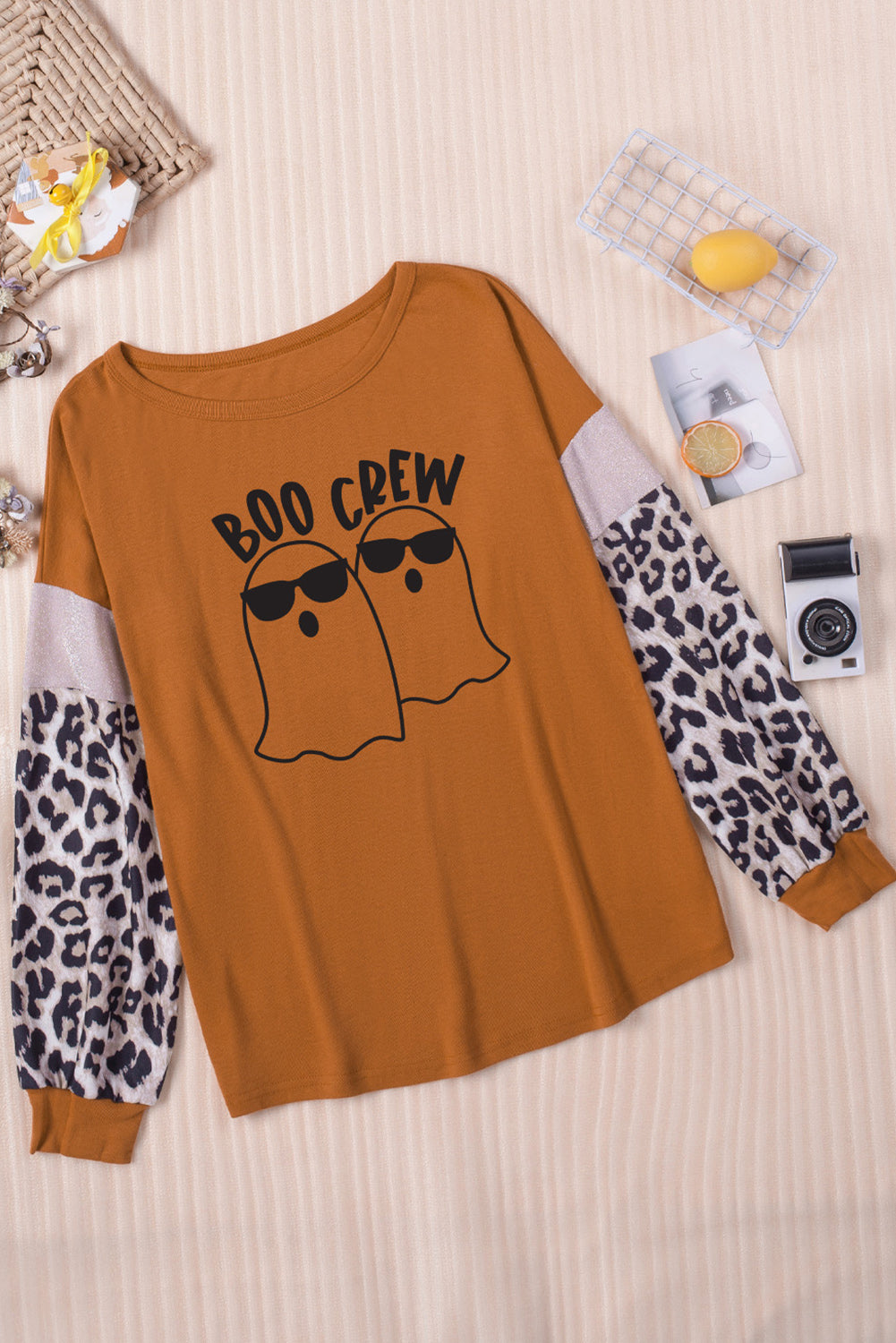 BOO CREW Ghost Graphic Round Neck T-Shirt - MyriadMart