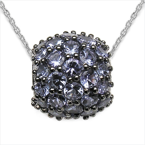 3.08 Carat Genuine Tanzanite .925 Sterling Silver Pendant on sale at MyriadMart