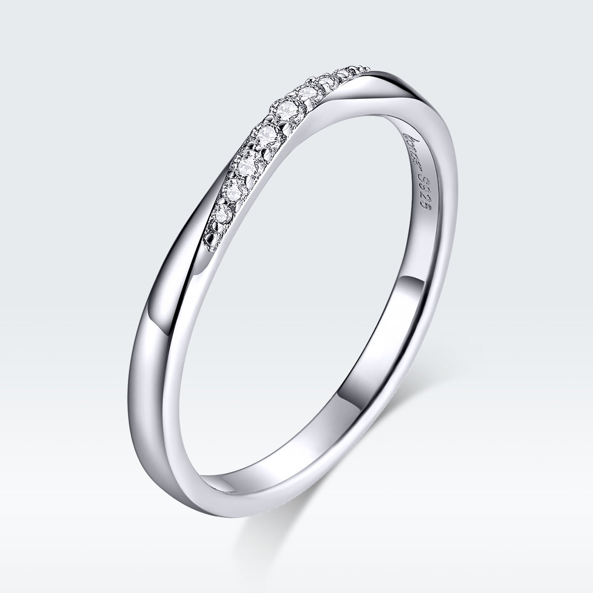 925 Sterling Silver Pavé Set CZ Platinum Plated Ring Size 6 for Women on sale at MyriadMart