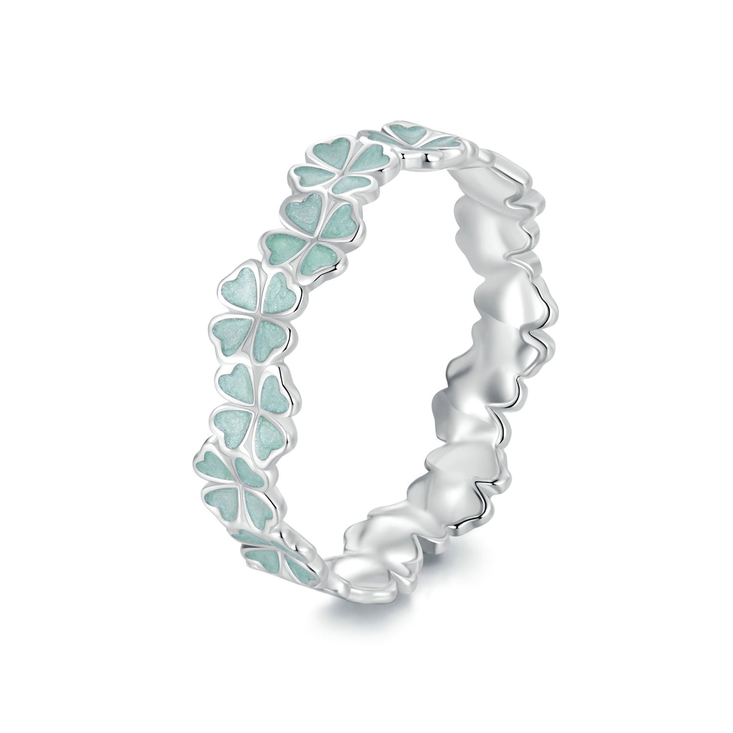 925 Sterling Silver Enamel and Platinum Plated Ring Size 6 for Women on sale at MyriadMart
